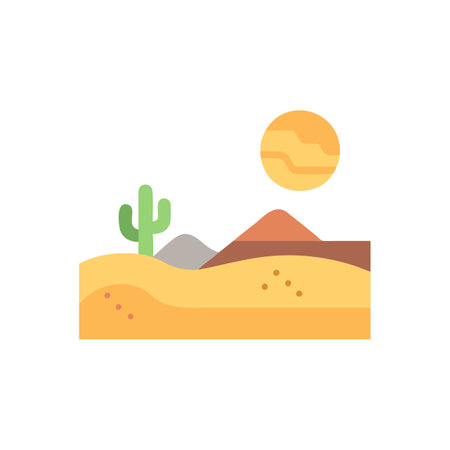 Desert flat icon isolated on white background for your web and mobile app designのイラスト素材