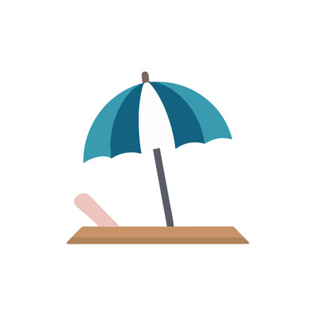 Beach umbrella flat icon on background for graphic and web design. Creative illustration concept symbol for web or mobile appのイラスト素材