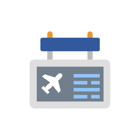 Airport ticket icon in flat color style. Plane ticket flight travelのイラスト素材
