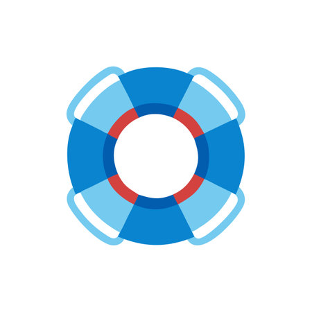 Lifebuoy icon. Flat color design. Vector Illustration.のイラスト素材