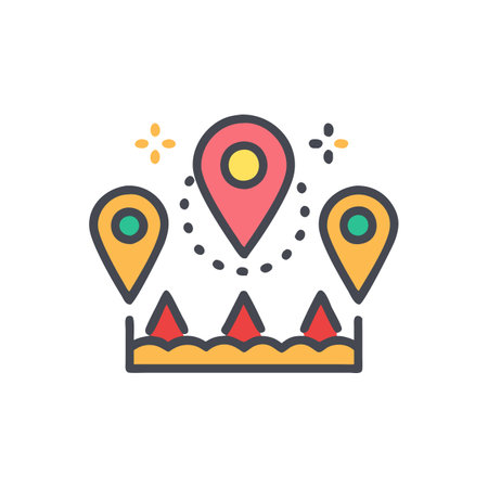Map pin icon in outline style isolated on white background for web design and mobile appのイラスト素材