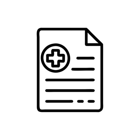 Medical prescription icon vector. A thin line sign. Isolated contour symbol illustrationのイラスト素材