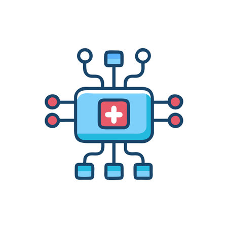 Medical center vector line icon. Modern flat illustration of medical center.のイラスト素材
