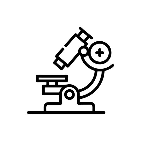 Microscope icon vector. A thin line sign. Isolated contour symbol illustration