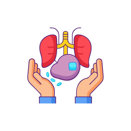Kidney transplantation flat color icon. Human kidney transplantation. Vector illustrationのイラスト素材