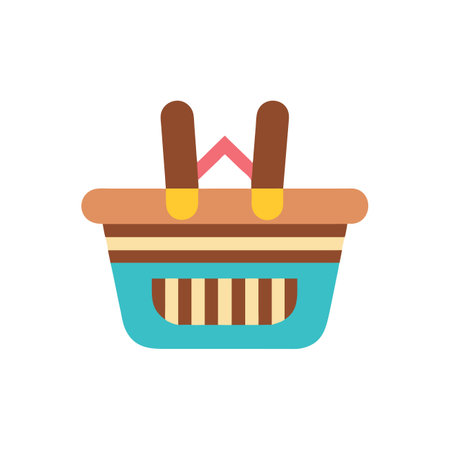 Shopping basket flat icon isolated on white background for web and mobile app designのイラスト素材