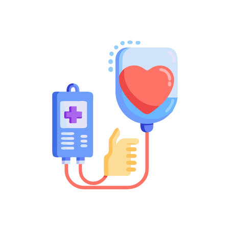 Blood donation concept. Vector illustration in a flat style. Medical equipment.のイラスト素材