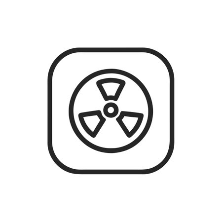 Radiation icon in flat style. Radioactive vector illustration on white isolated background. Radiation business concept.のイラスト素材