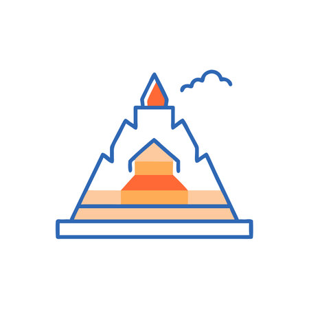 Pyramid of thailand icon. Vector illustration, flat design.のイラスト素材
