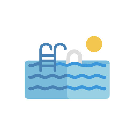 Swimming pool icon. Flat color design. Vector Illustration.のイラスト素材