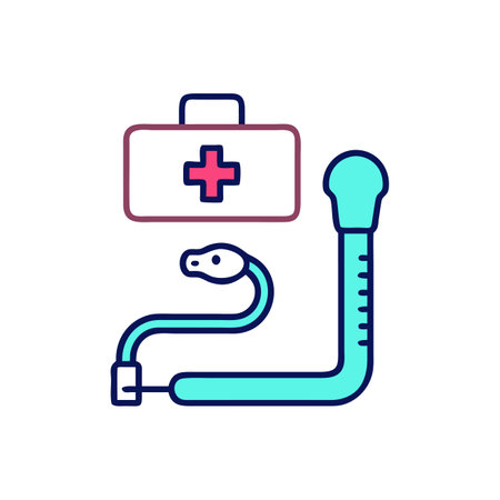 Medicine flat color icon. Vector illustration. Pictogram for web page, mobile app, promo. UI UX GUI design elementのイラスト素材