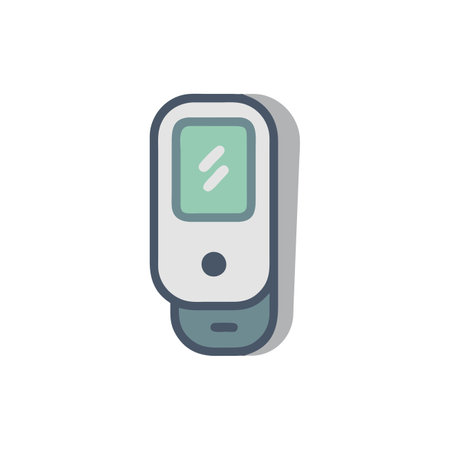Blood glucose meter icon in flat color style. Health care medical diagnosticのイラスト素材