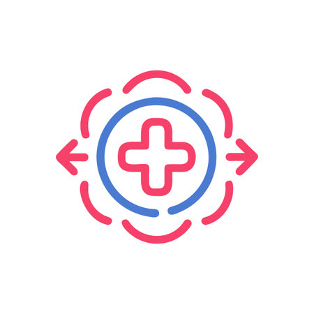 Medical cross icon, vector illustration. Flat design style, modern trend colors.のイラスト素材