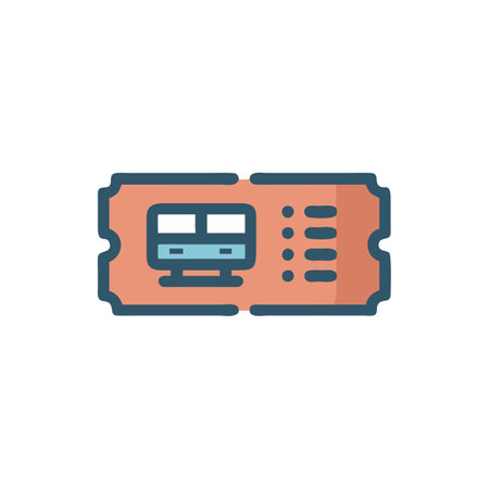 Cinema ticket icon. Flat color design. Vector illustration.のイラスト素材