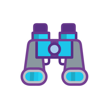 Binoculars flat icon isolated on white background. Vector illustration.のイラスト素材