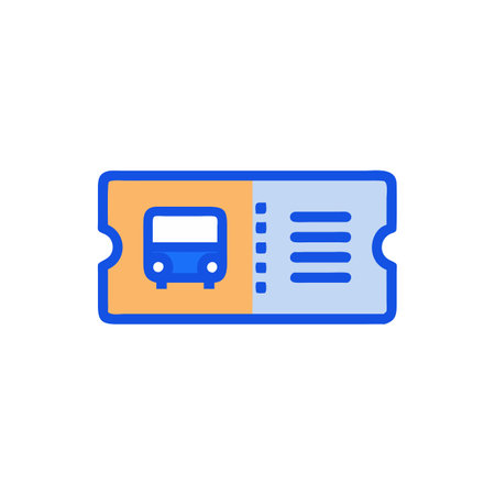 Bus ticket flat vector icon. Single high quality outline symbol for web design or mobile app.のイラスト素材