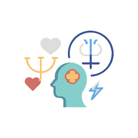 Psychotherapy flat icon. Vector colorful illustration with mental health symbol.のイラスト素材