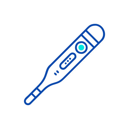 Electronic thermometer vector thin line icon. Thermometer linear concept illustration.