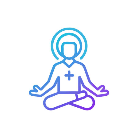 Meditation in the lotus position vector icon. Meditation in the lotus position.のイラスト素材