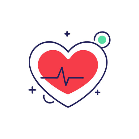 Heart line icon. Vector illustration, flat design. Medical concept.のイラスト素材
