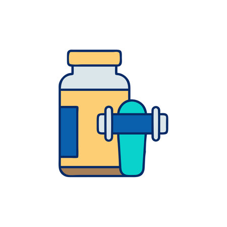 medicine bottle icon over white background, flat style, vector illustrationのイラスト素材
