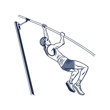 Vector illustration of a man doing pull-ups on the bar.