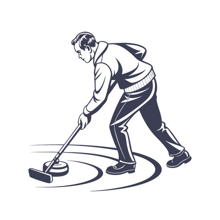 Golf player with a stick and a ball. Vector illustration.