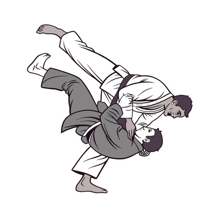 Martial arts fighter cartoon graphic vector. Tae Kwon Do.のイラスト素材
