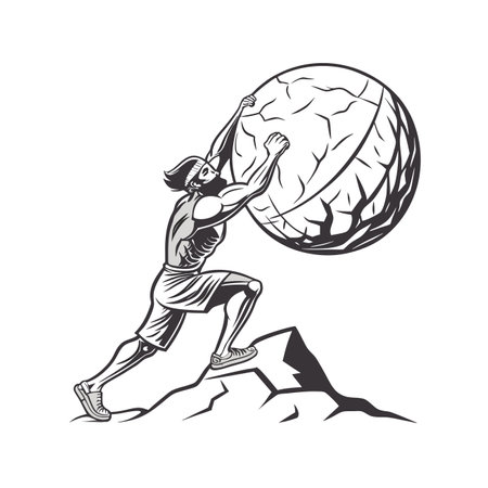 Volleyball player with ball. Black and white vector illustration.のイラスト素材