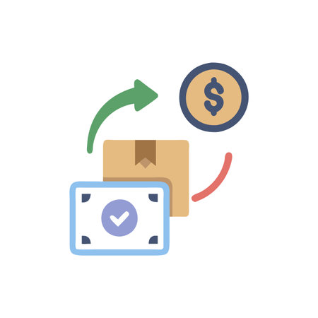 Flat color icon for online shopping and delivery. Vector illustration.のイラスト素材