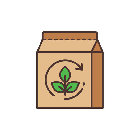 Packaging icon in flat color style for web design and mobile applicationsのイラスト素材