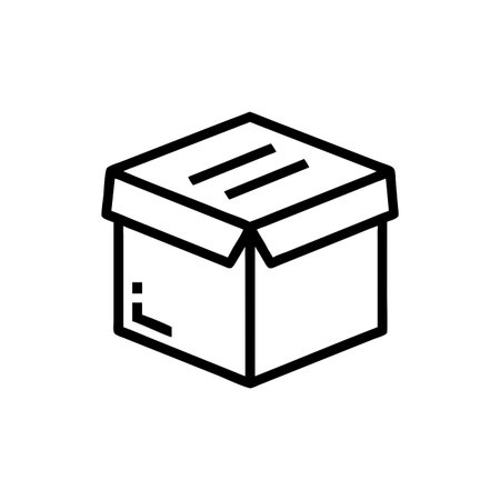 Box icon vector. Simple line sign. High quality outline symbol for web site design or mobile app.
