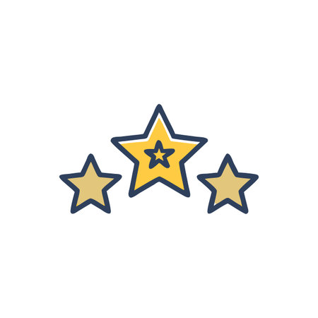 Rating star line icon. Vector illustration, flat design. Feedback concept.
