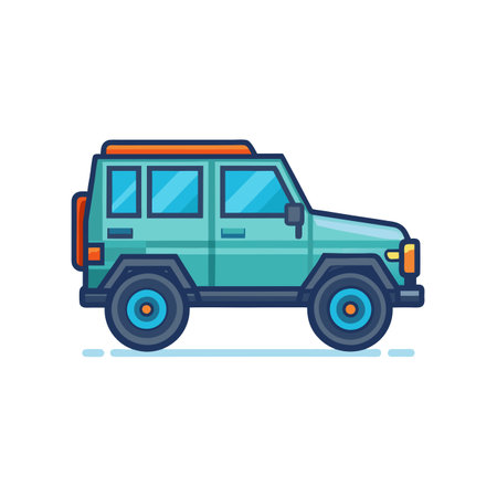Off-road vehicle icon. Flat illustration of off-road vehicle vector icon for webのイラスト素材
