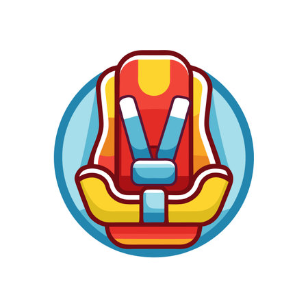Safety belt icon. Vector illustration of safety belt in flat style.のイラスト素材