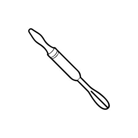 Scalpel icon. Vector illustration in outline style. Isolated on white background.のイラスト素材
