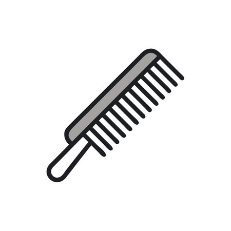 Comb icon in flat style. Hairbrush vector illustration on white isolated background. Barber business concept.のイラスト素材