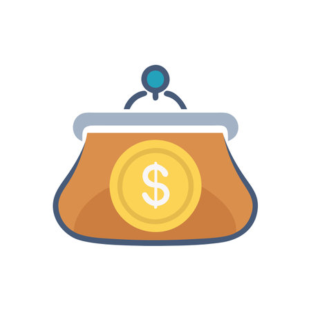 Wallet icon. Flat color design. Vector illustration. Isolated on white background.のイラスト素材