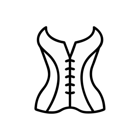 corset icon vector. a thin line sign. Isolated contour symbol illustrationのイラスト素材