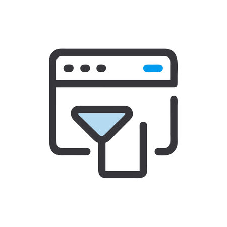 Search engine optimization icon in flat style. Browser window vector illustration on white isolated background. Internet browser business concept.のイラスト素材