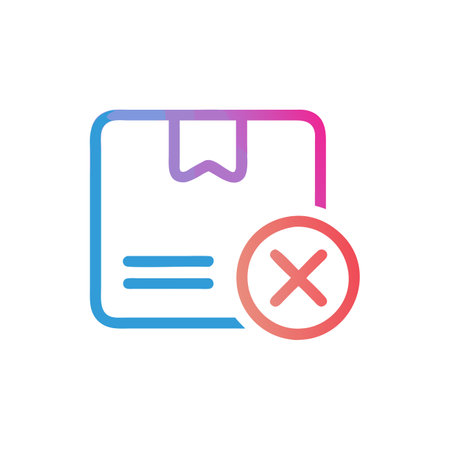 Box and X mark line style icon design, Delivery logistics transportation shipping service warehouse industry and global theme Vector illustrationのイラスト素材