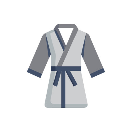Kimono icon in flat style. Bathrobe vector illustration on white isolated background. Jacket business concept.のイラスト素材