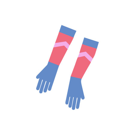 Hand with a bandage icon in flat color style. Wrist bandageのイラスト素材