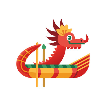 Dragon boat icon. Cartoon illustration of dragon boat icon for web designのイラスト素材