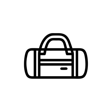 Bag icon vector. A thin line sign. Isolated contour symbol illustrationのイラスト素材