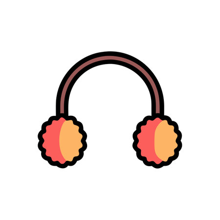 Headphones icon. Vector illustration, flat design. Isolated on white.のイラスト素材