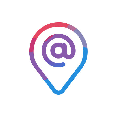 Email location pin vector logo design template. E-mail icon.のイラスト素材