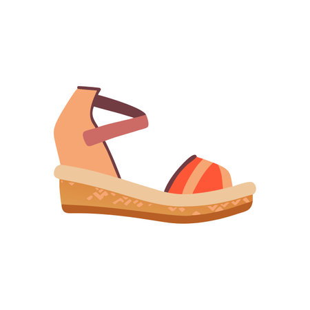 Women's sandals isolated on a white background. Vector illustration.のイラスト素材