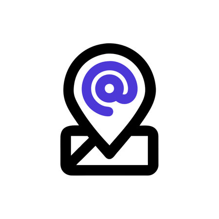 Mail and pin icon. E-mail symbol. Vector illustration.のイラスト素材