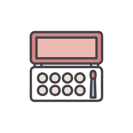 Makeup eyeshadow palette flat color icon. Isolated vector illustrationのイラスト素材